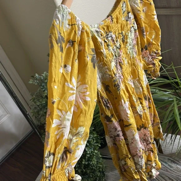 H&M Yellow Floral Dress Size XS - Picture 4 of 8